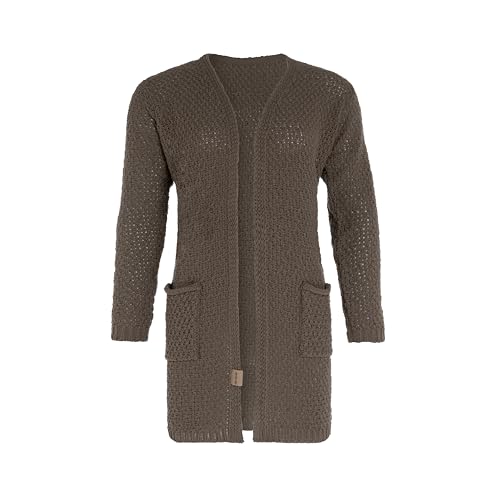 KNIT FACTORY - Luna Strickjacke - Mittellange Damen Strickjacken mit Taschen - Cardigan mit Wolle - Grobstrickjacke - Hochwertige Qualität - Cappuccino - 40/42 von KNIT FACTORY