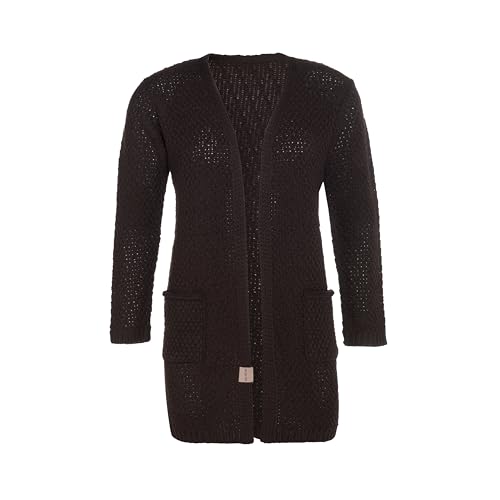 Knit Factory - Luna Strickjacke - Mittellange Damen Strickjacken mit Taschen - Cardigan mit Wolle - Grobstrickjacke - Hochwertige Qualität - Dunkelbraun - 40/42 von KNIT FACTORY