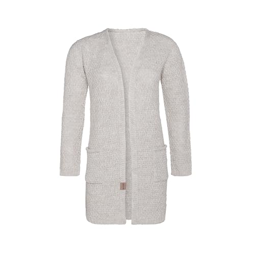 KNIT FACTORY - Luna Strickjacke - Mittellange Damen Strickjacken mit Taschen - Cardigan mit Wolle - Grobstrickjacke - Hochwertige Qualität - Beige - 36/38 von KNIT FACTORY