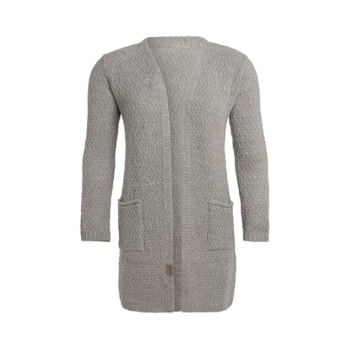 KNIT FACTORY - Luna Strickjacke - Mittellange Damen Strickjacken mit Taschen - Cardigan mit Wolle - Grobstrickjacke - Hochwertige Qualität - Iced Clay - 40/42 von KNIT FACTORY