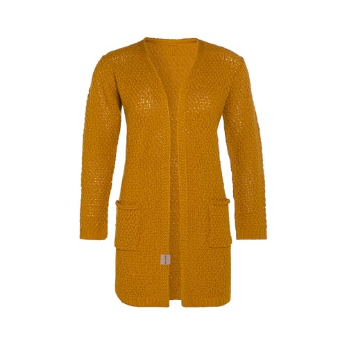KNIT FACTORY - Luna Strickjacke - Mittellange Damen Strickjacken mit Taschen - Cardigan mit Wolle - Grobstrickjacke - Hochwertige Qualität - Ocker - 36/38 von KNIT FACTORY