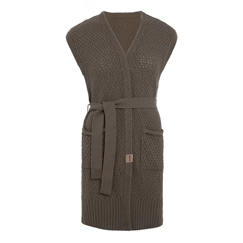 Knit Factory - Luna Strickweste - Damen Strickjacke ohne Ärmel - Cardigan mit Hochwertige Qualität - Gestricktes Gilet aus Wolle - Cappuccino - 40/42 von KNIT FACTORY