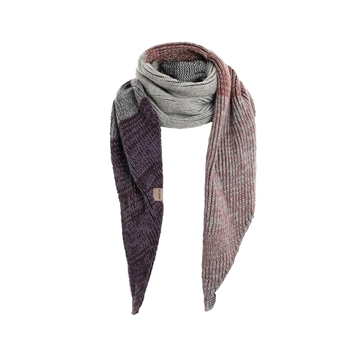 KNIT FACTORY - Remy Schal - Strickschal für Damen und Herren - Bequemer Schal mit Wolle - Hochwertige Qualität - Mehrfarbiger Herbst- und Winterschal - Velvet Plum - 200x50 cm von KNIT FACTORY