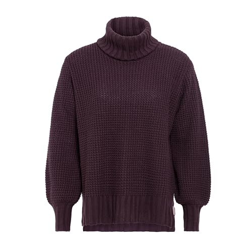 KNIT FACTORY - Robin Rollkragen Strickpullover - Aubergine - 40/42 von KNIT FACTORY