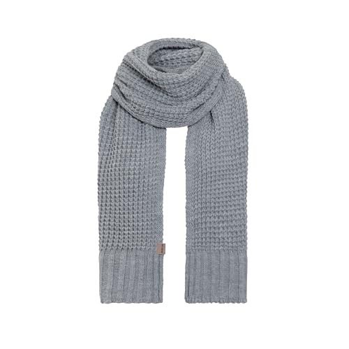 KNIT FACTORY - Robin Schal - Strickschal für Damen und Herren - Bequemer Schal mit Wolle - Hochwertige Qualität - Licht Grijs von KNIT FACTORY