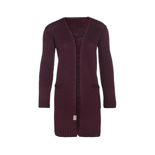 KNIT FACTORY - Ruby Strickjacke - Lange Damen Strickjacke mit Taschen - Cardigan mit Wolle und Alpaka-Wolle - Hochwertige Qualität - Aubergine - 40/42 von KNIT FACTORY