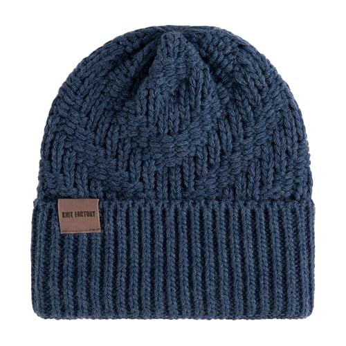 Knit Factory - Sally Mütze - Strickmütze für Damen und Herren - Beanie - Wintermütze mit Wolle - Robusten Look - Hochwertige Qualität - Jeans von KNIT FACTORY