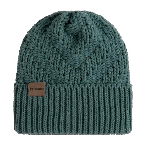 KNIT FACTORY - Sally Mütze - Strickmütze für Damen und Herren - Beanie - Wintermütze mit Wolle - Robusten Look - Hochwertige Qualität - Laurel von KNIT FACTORY