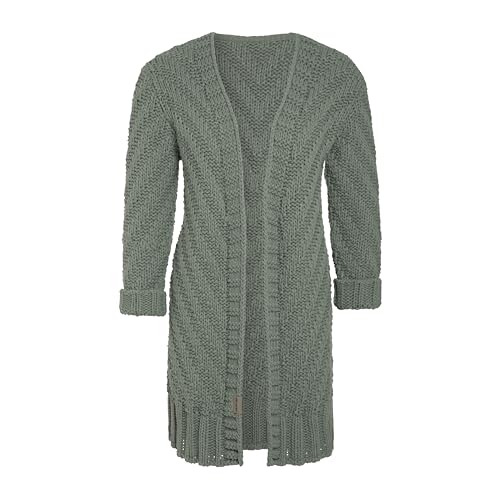 Knit Factory - Sally Strickjacke - Mittellange Damen Strickjacken - Cardigan mit Wolle - Grobstrickjacke - Strickweste für den Herbst und Winter - Hochwertige Qualität - Urban Green - 36/38 von KNIT FACTORY