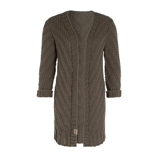 Knit Factory - Sally Strickjacke - Mittellange Damen Strickjacken - Cardigan mit Wolle - Grobstrickjacke - Strickweste für den Herbst und Winter - Hochwertige Qualität - Cappuccino - 40/42 von KNIT FACTORY