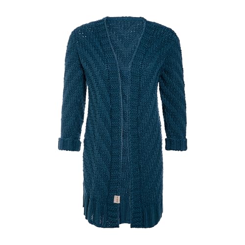 Knit Factory - Sally Strickjacke - Mittellange Damen Strickjacken - Cardigan mit Wolle - Grobstrickjacke - Strickweste für den Herbst und Winter - Hochwertige Qualität - Petrol - 40/42 von KNIT FACTORY