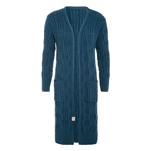 KNIT FACTORY - Bobby Lange Strickjacke - Petrol - 40/42 von KNIT FACTORY