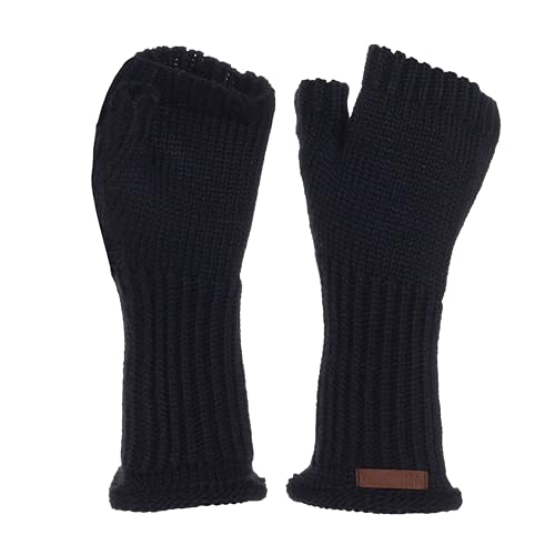 KNIT FACTORY - Cleo Handstulpen - Fingerlose Handschuhe - Gestrickte Handschuhe für Winter - Damen Handstulpen aus Wolle - Hochwertige Qualität - Navy von KNIT FACTORY