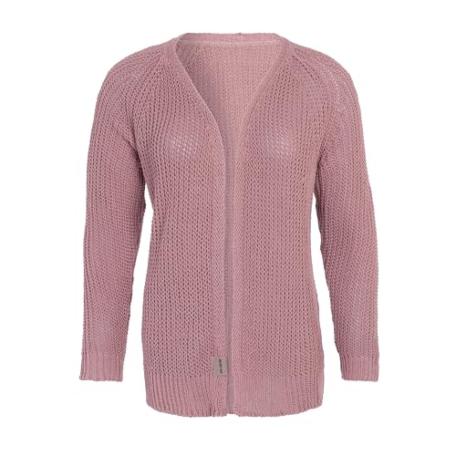 KNIT FACTORY - Daisy Kurze Strickjacke - Damen gestrickte Jacke aus 80% Recycelte Baumwolle - Cardigan mit Hochwertige Qualität - Alt Rosa - 36/38 von KNIT FACTORY