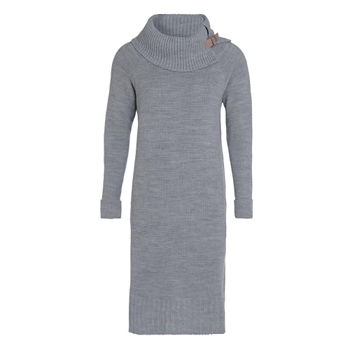 KNIT FACTORY - Jamie Strickkleid - Locker - Kleid - Kleid Damen - Herbst & Winter Essentials - Zeitloses Mode-Accessoire - Sitzendes - Mit Lange Ärmel - Reicht bis zum Knie - Grau von KNIT FACTORY