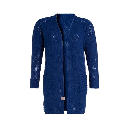 KNIT FACTORY - Luna Strickjacke - Mittellange Damen Strickjacken mit Taschen - Cardigan mit Wolle - Grobstrickjacke - Hochwertige Qualität - Kings Blue - 40/42 von KNIT FACTORY