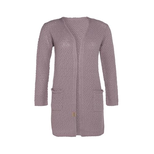 KNIT FACTORY - Luna Strickjacke - Mittellange Damen Strickjacken mit Taschen - Cardigan mit Wolle - Grobstrickjacke - Hochwertige Qualität - Mauve - 36/38 von KNIT FACTORY