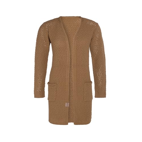 KNIT FACTORY - Luna Strickjacke - Mittellange Damen Strickjacken mit Taschen - Cardigan mit Wolle - Grobstrickjacke - Hochwertige Qualität - New Camel - 40/42 von KNIT FACTORY