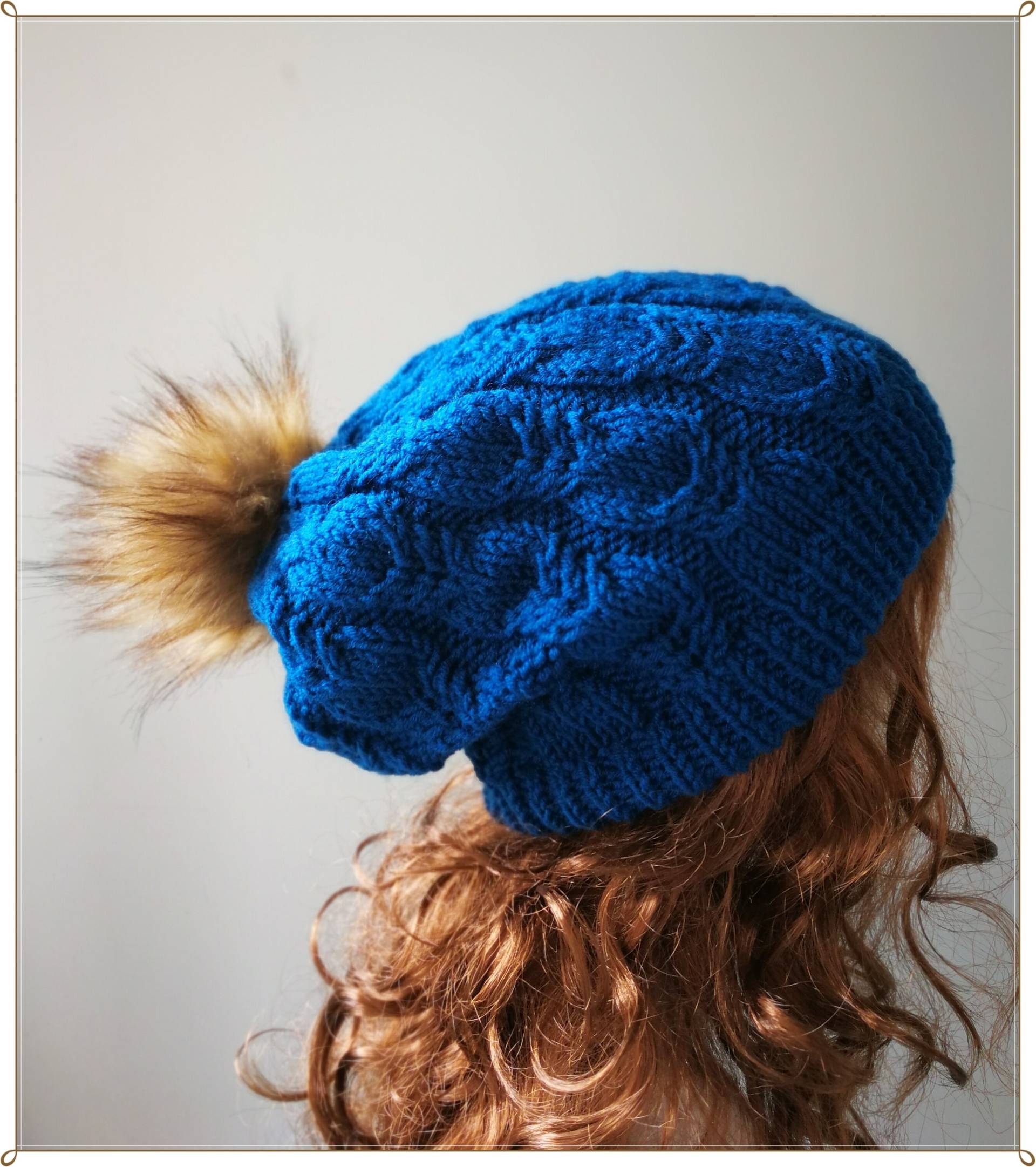 Wollmischung Knit Slouchy Beanie Mit Pom von KNITANDCROCHETWORLD