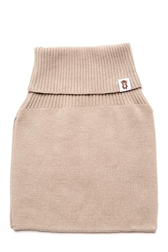 KNITAS Baumwollschal für Kinder I Super Weich und Warm Gestrickte Strickschal zum Schutz des Halses vor Kälte und Wind I Schlupfschal in der Farbe Beige - Mädchen Jungen 3-10 Jahre von KNITAS