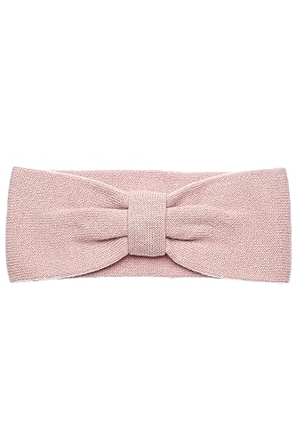 KNITAS Doppellagige Damen Stirnband aus Merino Kaschmirwolle I Winter Strick Haarband Ohrenwärmer Frauen Breites Kopfband I Einen Romantischen Look mit Einem Band - in der Farbe Rosa - Einheitsgröße von KNITAS