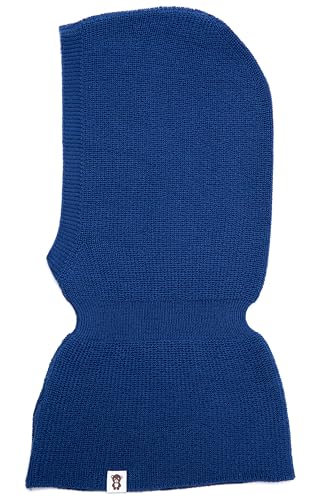 KNITAS Einlagig Gestrickte Kindermütze aus Gekämmte Baumwolle und Acryl für Babys, Kleinkinder I Super Weiche Warme Sturmhaube I Kinder Wintermütze in Blau - Größe (42-46) für (6-12) Monate von KNITAS