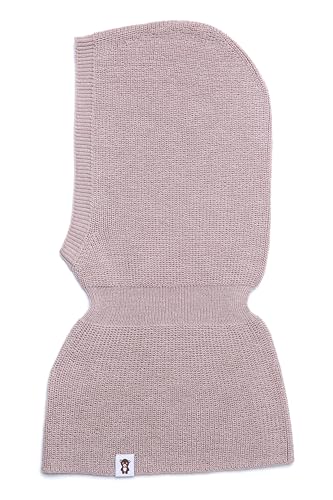 KNITAS Einlagig Gestrickte Kindermütze aus Gekämmte Baumwolle und Acryl für Babys, Kleinkinder I Super Weiche Warme Sturmhaube I Kinder Wintermütze in Cremefarben - Größe (38-42) für (3-6) Monate von KNITAS