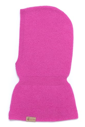 KNITAS Einlagig Gestrickte Kindermütze aus Merino und Kaschmirwolle für Babys, Kleinkinder I Super Weiche Warme Sturmhaube I Kinder Wintermütze in Fuchsie - Größe (50-54) für 3+ Jahre von KNITAS