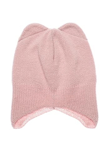 KNITAS Einlagig Gestrickte Kindermütze aus Merino und Kaschmirwolle für Kleinkind I Superweiche und warme Mütze für Jungen und Mädchen 1-3 Jahre I Kinder Wintermütze in der Farbe Rosa - Größe 44-48cm von KNITAS
