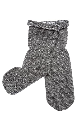 KNITAS Kindersocken aus Merino und Kaschmirwolle für Kleinkind Kinder I Warme Stricksocken für Jungen und Mädchen 1-2 Jahre I Wintersocken ohne festen Absatz in der Farbe Grau - Größe 20-25cm von KNITAS