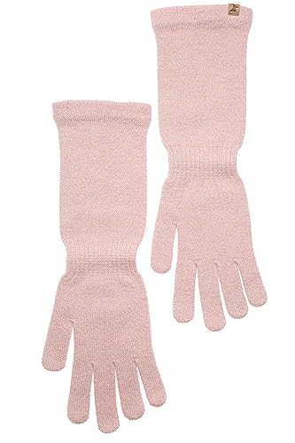 KNITAS Langes Handgelenk Gestrickte Fingerhandschuhe aus Wolle für Dammen I Warme Einlagige Winterhandschuhe I Bequeme Super Weiche Handschuhe in der Farbe Rosa - Größe 8 von KNITAS