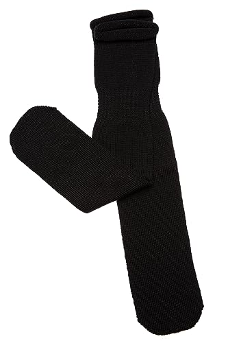 KNITAS Stricksocken aus Merinowolle I Warme Wollsocken für Damen Herren Jugend I Socken ohne Feste Fersein, für Schlafen - in der Farbe Schwarz - Größe 36-38cm von KNITAS