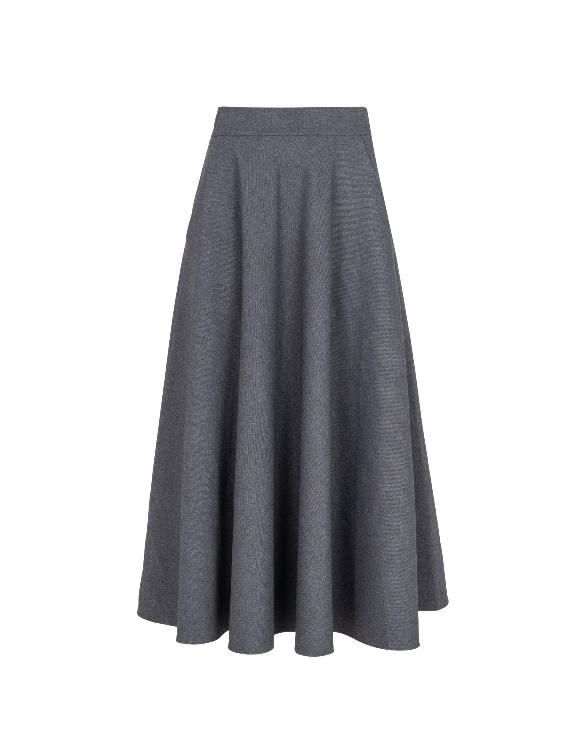 Grey midi skirt - Grey - M - KNITEL - Midi skirts von KNITEL