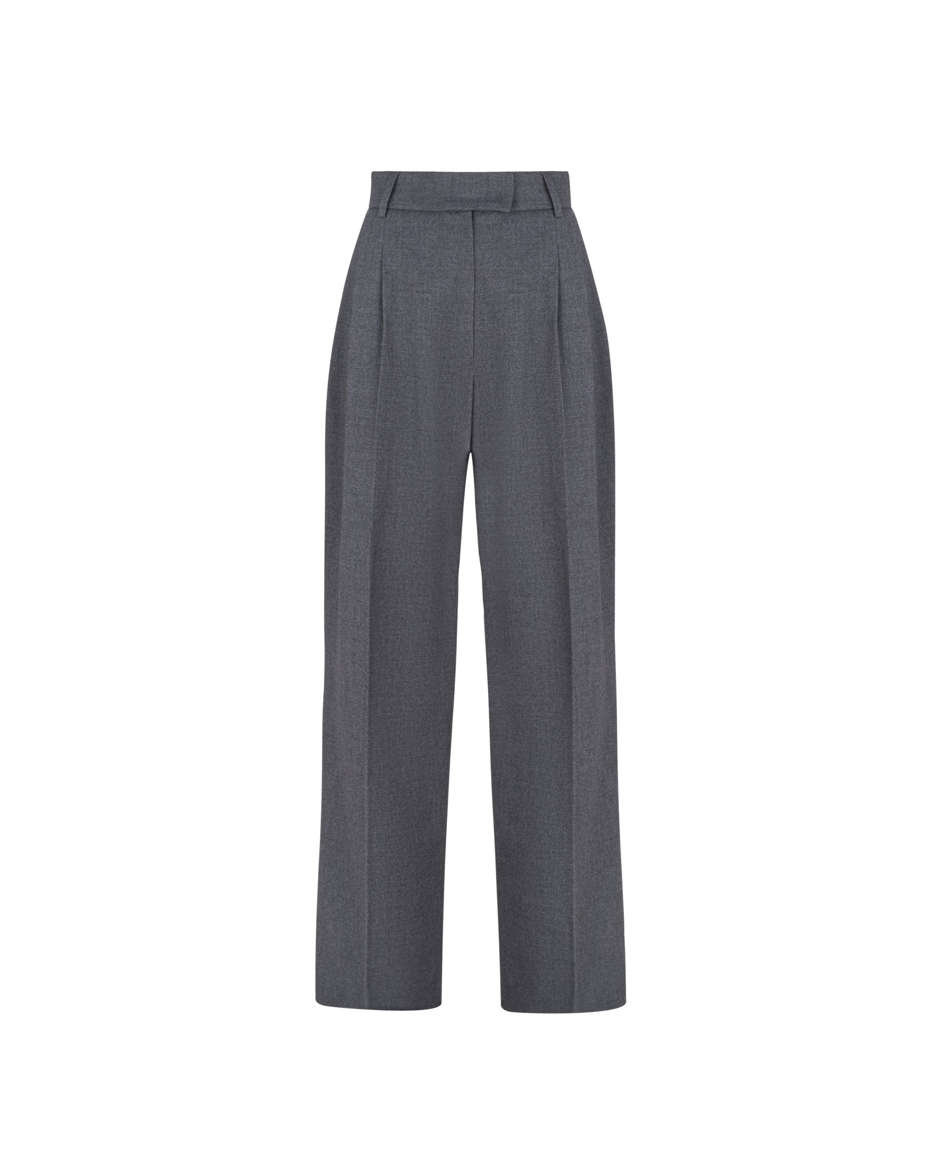 Grey pants - Grey - L - KNITEL - High waisted pants von KNITEL
