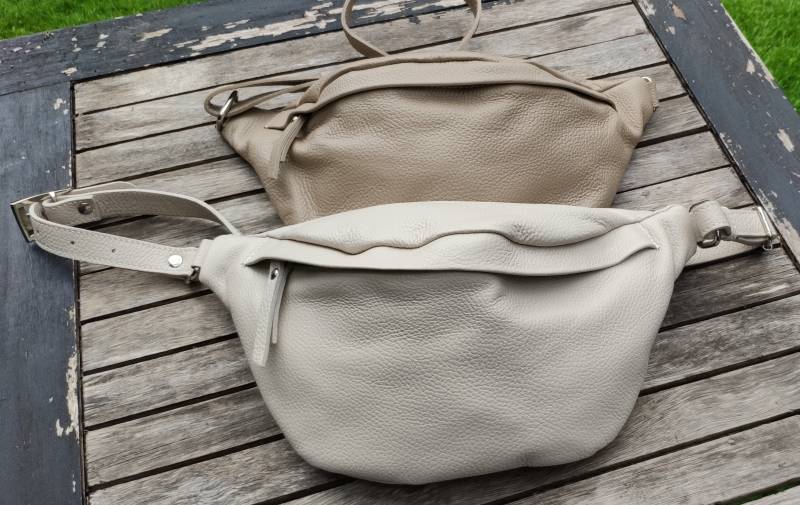 Bauchtasche, Echtes Leder, Karabinerhaken Silber, Crossbody Bag, Gürteltasche Bauchtasche, Echtes Leder, Karabinerhaken Silber, Crossbody Bag, Gürteltasche von KNITKNITSYLTSTORE