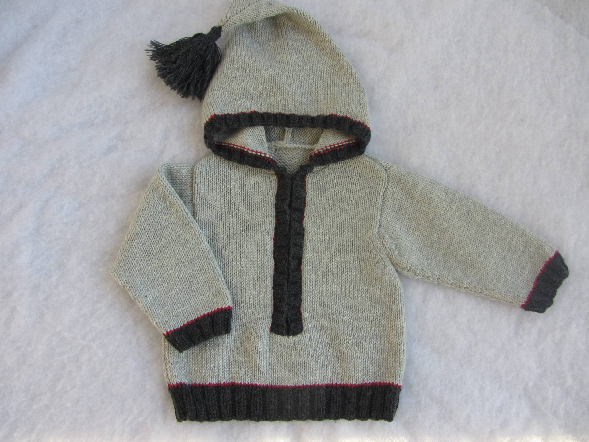 Ganz Natürlicher Merino Baby Hoody. Größe 12 Monate Ganz Natürlicher Merino Baby Hoody. Größe 12 Monate von KNITLEBITS