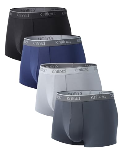 KNITLORD Herren Boxershorts Micro Modal Männer Unterwäsche Weich Atmungsaktiv Mikrofaser Men Unterhosen Mehrfarbig 4er Pack, L von KNITLORD