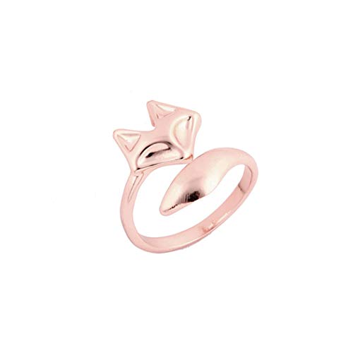 Fashion Rose Gold Verlobungsringe für Frauen Mädchen Chanlder verstellbar Fuchs Tier Knuckle Schmuck Geschenk von KNKNKN LEKANI