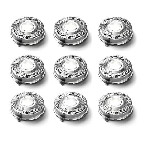 Rasierer-Ersatzklingen SH50, Ersatzköpfe, kompatibel mit Rasierern der Philips-Serie 5000, AquaTouch, PowerTouch, S5210, S5370, PT730, AT810, Elektrorasierer(9 pcs kit) von KNNGZTSSR