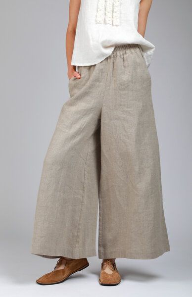 KNOTIUM KOKO Weit geschnittene Leinenhose von KNOTIUM