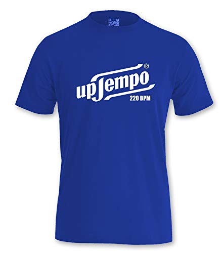 Gabber T-Shirt Uptempo 220 BPM (M, Blau) von KNOW-MORE-STYLEZ