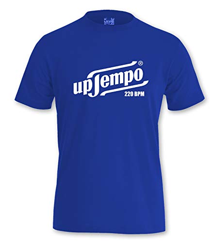 Gabber T-Shirt Uptempo 220 BPM (S, Blau) von KNOW-MORE-STYLEZ
