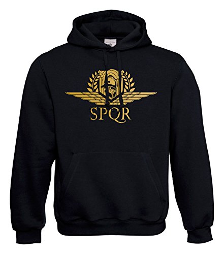 HOODED SWEATSHIRT HARDCORE "SPQR" KAPUZENPULLI PULLI HOODIE Rom Gladiator Legion Legionär Römer Rome Römisches Reich Antikes (XXL) von KNOW-MORE-STYLEZ