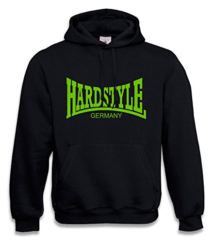 Hooded Hardstyle Germany Hardcore Gabber Sweatshirt Kapuzenpulli Pulli Hoodie (XXL, Schwarz/Neongrün) von KNOW-MORE-STYLEZ