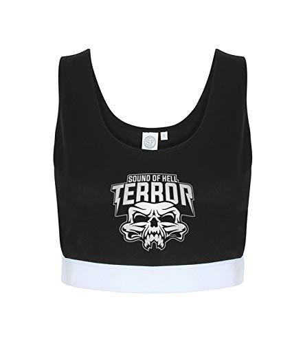 KNOW-MORE-STYLEZ Damen Crop Top Terror Sound of Hell (M) von KNOW-MORE-STYLEZ