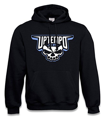 KNOW-MORE-STYLEZ Gabber Hooded Hardcore Uptempo - Skull Sweatshirt Kapuzenpulli Pulli Hoodie (XL) von KNOW-MORE-STYLEZ