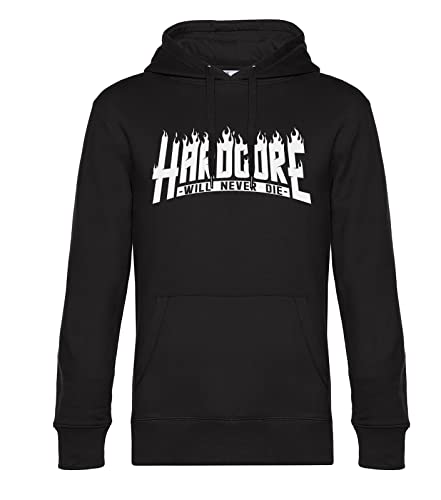 KNOW-MORE-STYLEZ Gabber Hooded Hardcore Will Never Die Flames (M) von KNOW-MORE-STYLEZ