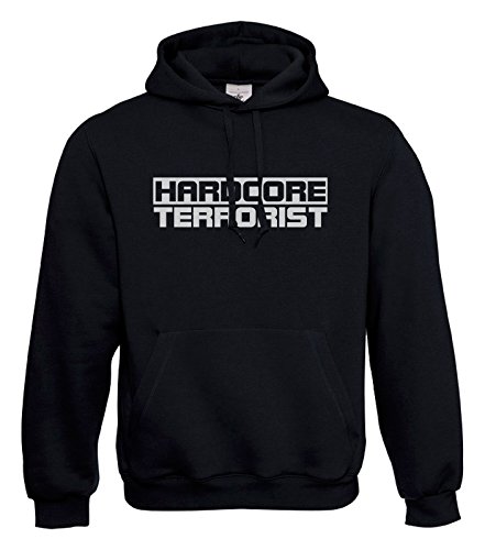 KNOW-MORE-STYLEZ Hooded Sweatshirt Hardcore Terrorist Logo Kapuzenpulli Pulli Hoodie (L) von KNOW-MORE-STYLEZ