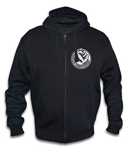 KNOW-MORE-STYLEZ Sweatjacke Hardcore Gabber Germany Fist mit Kapuze (XL) von KNOW-MORE-STYLEZ