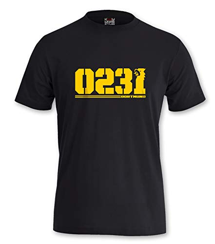 T-Shirt Dortmund 0231 (XXL, Schwarz) von KNOW-MORE-STYLEZ